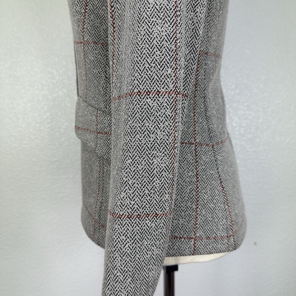 Rag & Bone Slade Ponte Blazer Women Size 0 Gray Herringbone Windowpane Check - Picture 10 of 16